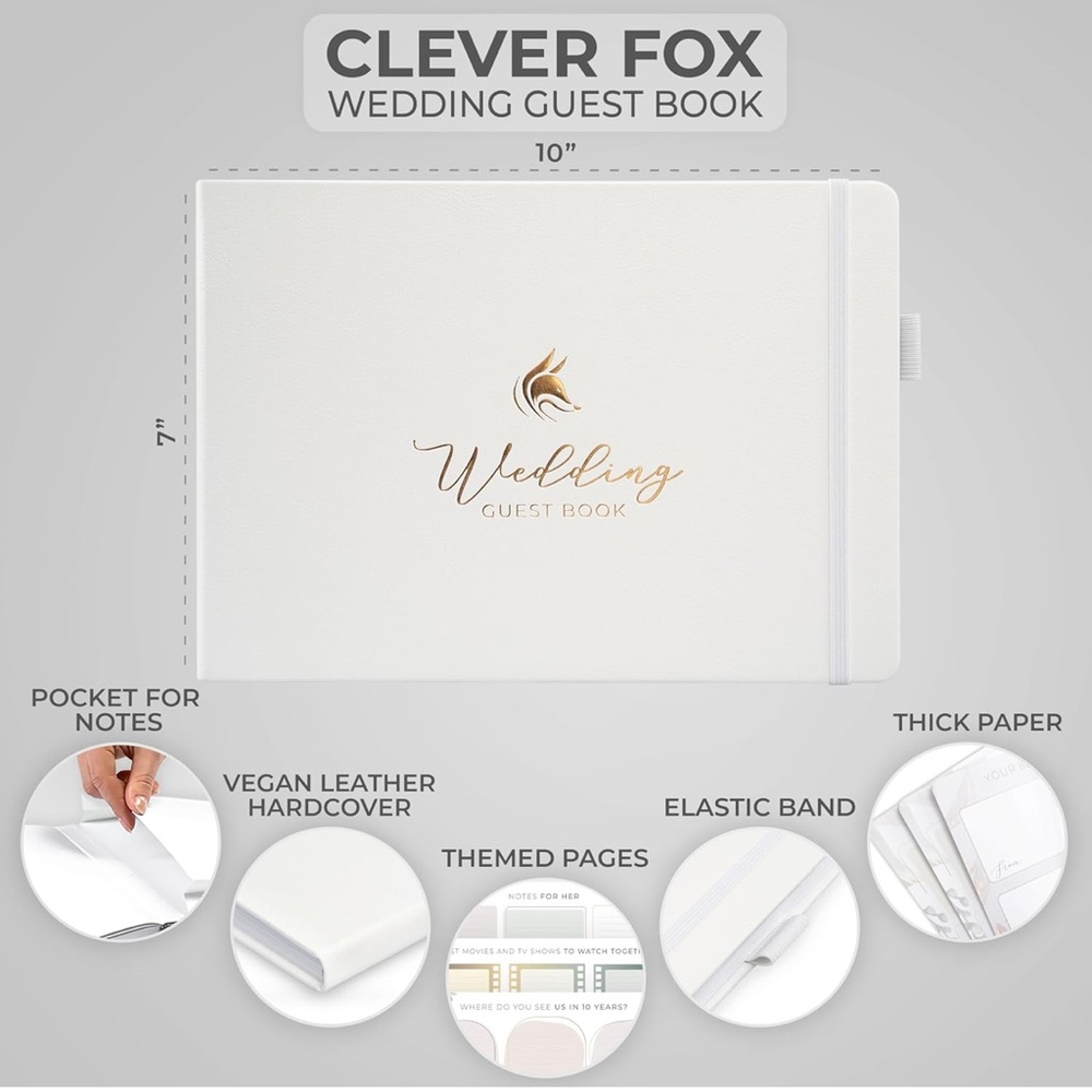 ✨BNWT - Clever Fox Wedding Guestbook for Notes, Wishes & Pictures✨ - Picture 2 of 8